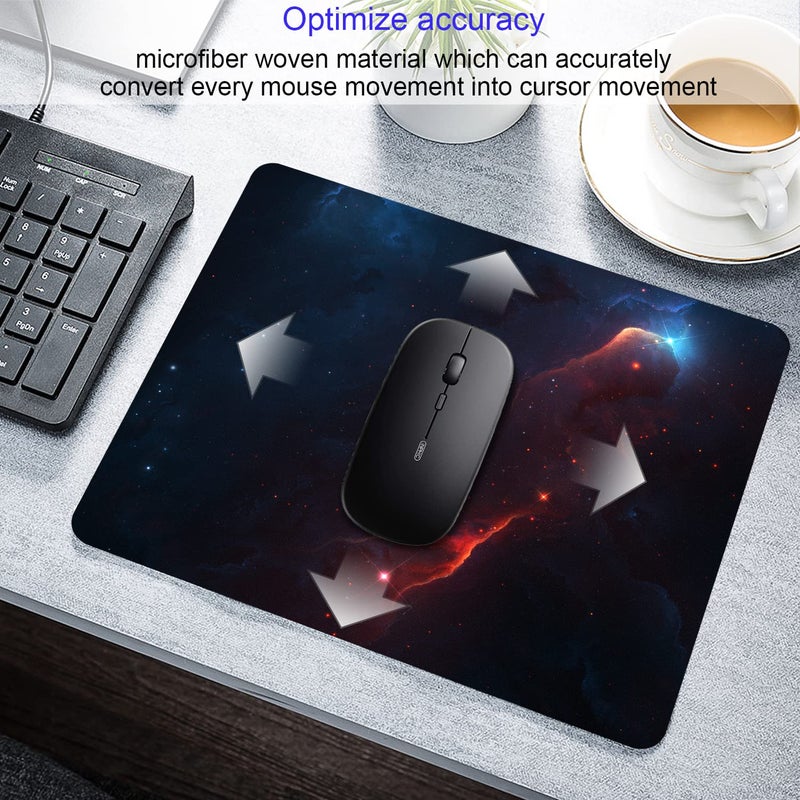 SHALYSONG Space Galaxy Mouse Pad Personalized Design Customized Square Office Rubber Mouse Pad 9.5x7.9 Inch - Image 3